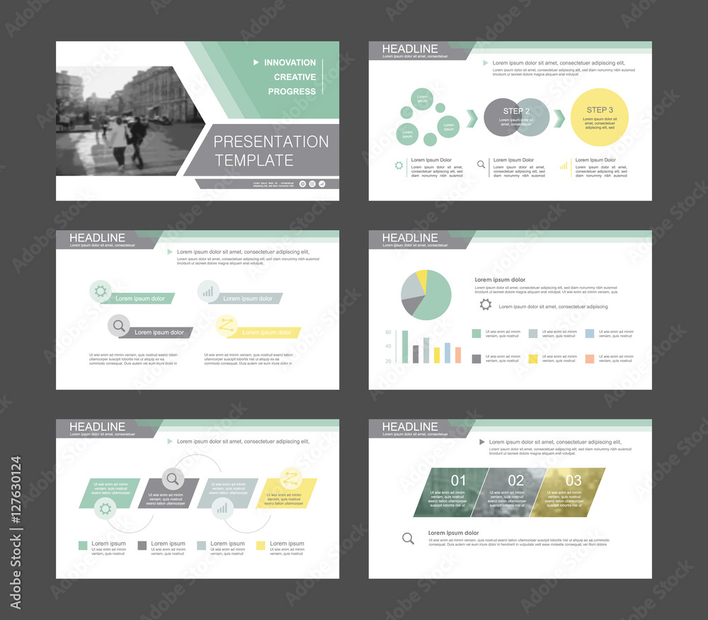 Infographic elements for presentation templates.