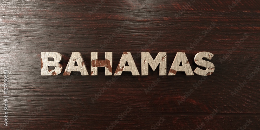 Fototapeta premium Bahamas - grungy wooden headline on Maple - 3D rendered royalty free stock image. This image can be used for an online website banner ad or a print postcard.