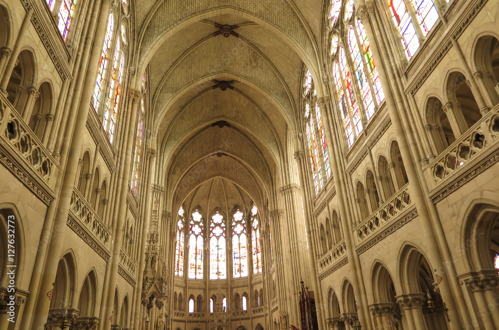 Interior chapel Convent Of The Daughters Of Wisdom in .Saint-Laurent-sur-Sevre, France
