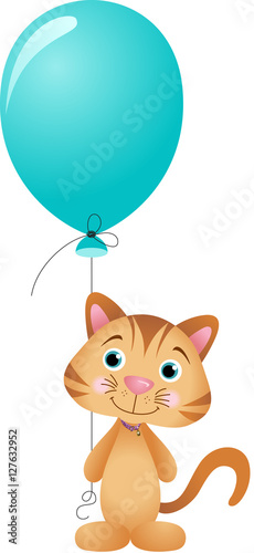 Cute cat with balloon