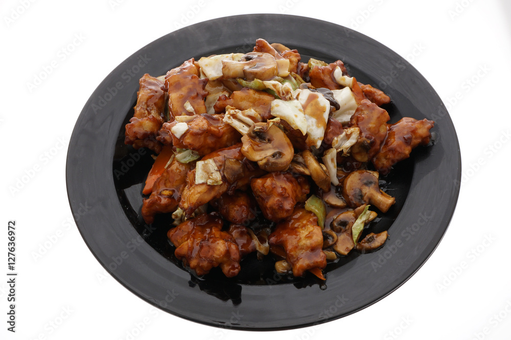Chinese food. Chichen in soya sauce and vegetables Chinese food. Chichen in soya sauce and vegetables