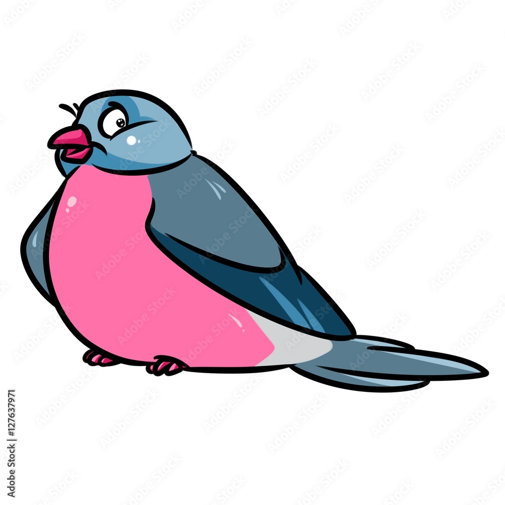 Obraz premium Bird bullfinch cartoon illustration isolated image animal character