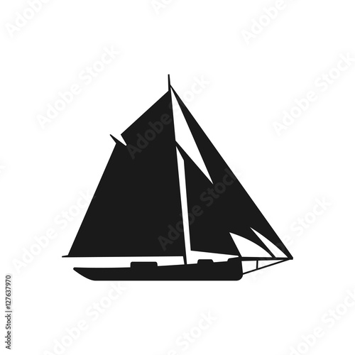 Cutter sail ship icon