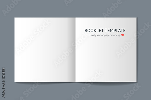 Realistic vector template of square book