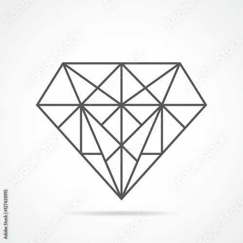 Diamond icon. Vector illustration.
