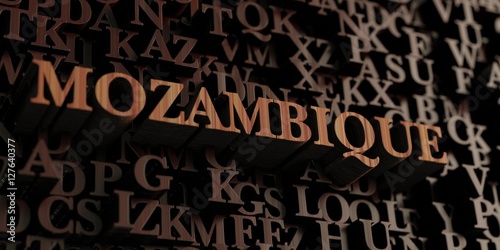 Mozambique - Wooden 3D rendered letters/message. Can be used for an online banner ad or a print postcard.
