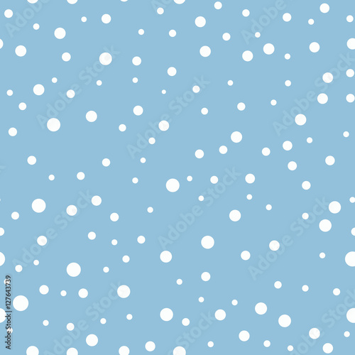 Seamless pattern with snowflake. Winter season background with snowfall. Christmas and New Year holiday print © funkyplayer