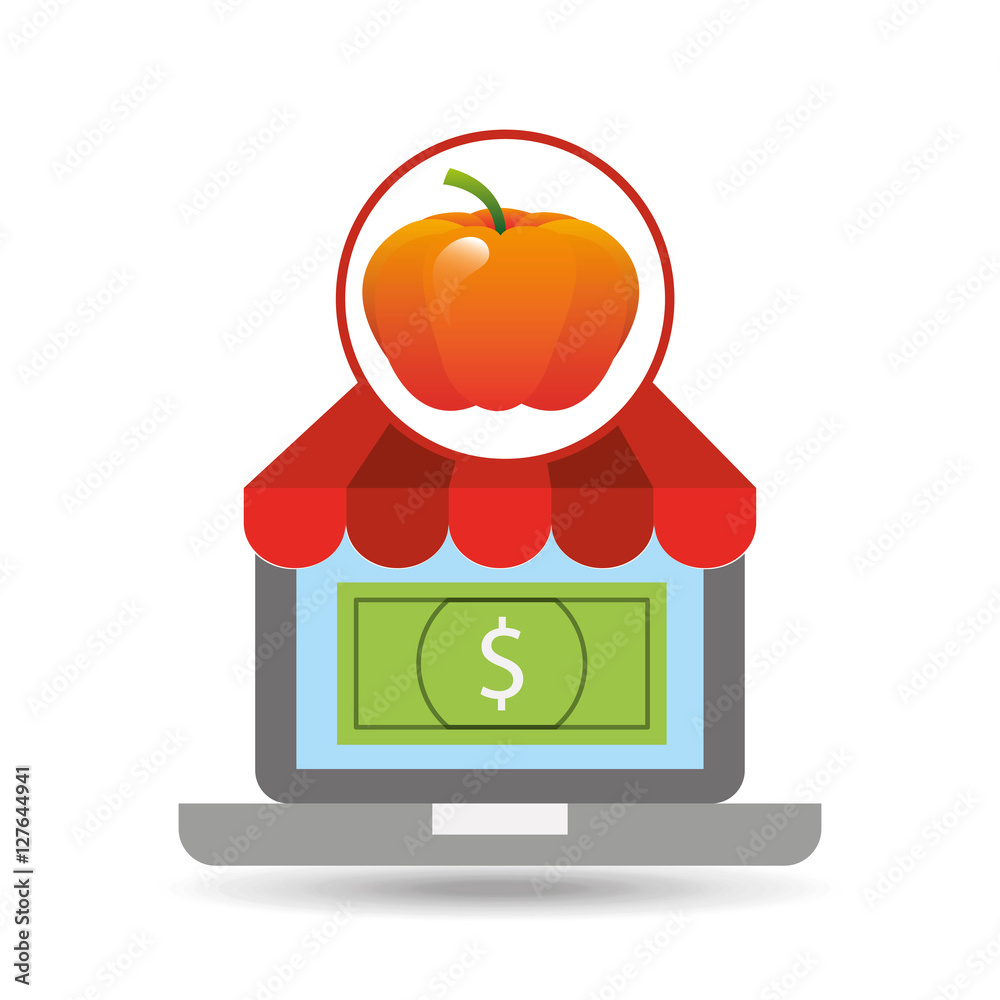 buying online tangarine vegetable icon vector illustration eps 10 buying online tangarine vegetable icon vector illustration eps 10