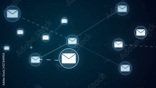 Message Network Icon Link Connection Technology Loop Animation 4K