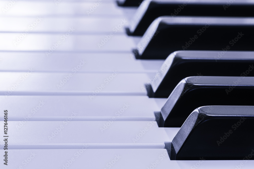 Close-up macro of a piano keys Close-up macro of a piano keys