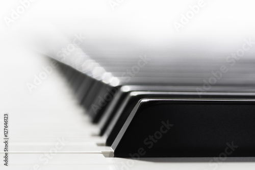Close-up macro of a piano keys
