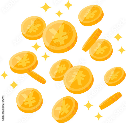 散らばるコイン　日本円