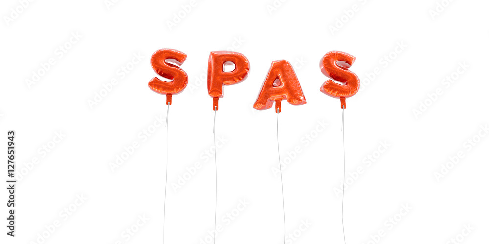 Fototapeta premium SPAS - word made from red foil balloons - 3D rendered. Can be used for an online banner ad or a print postcard.