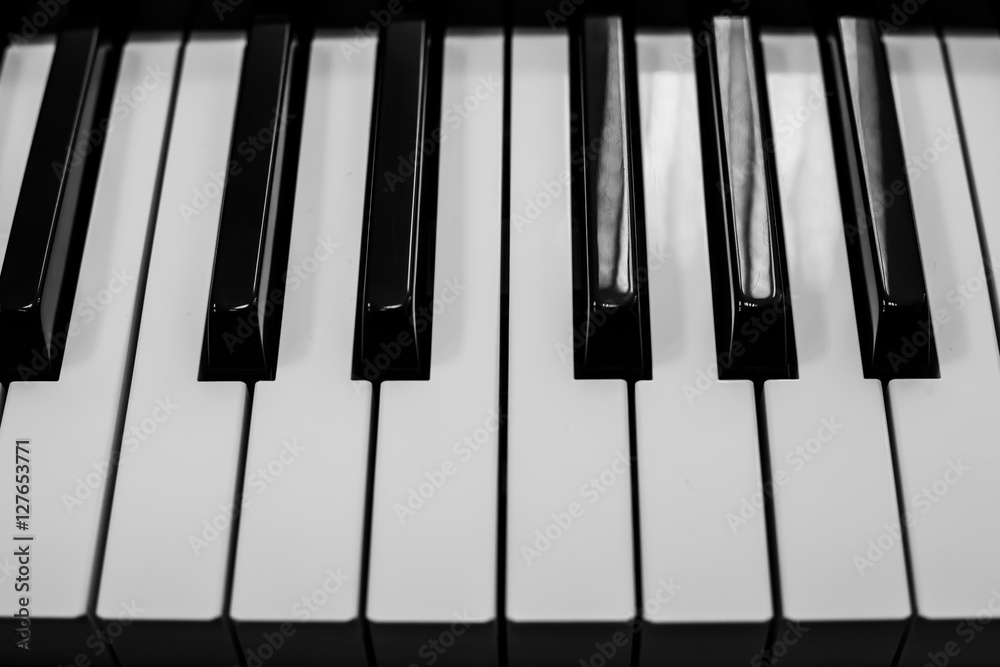 Piano keyboards black and white closeup | classic musical instrument | music entertainment Piano keyboards black and white closeup | classic musical instrument | music entertainment