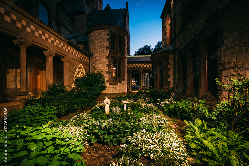 Garden and Trinity Episcopal Church, at Copley Square, in Back B