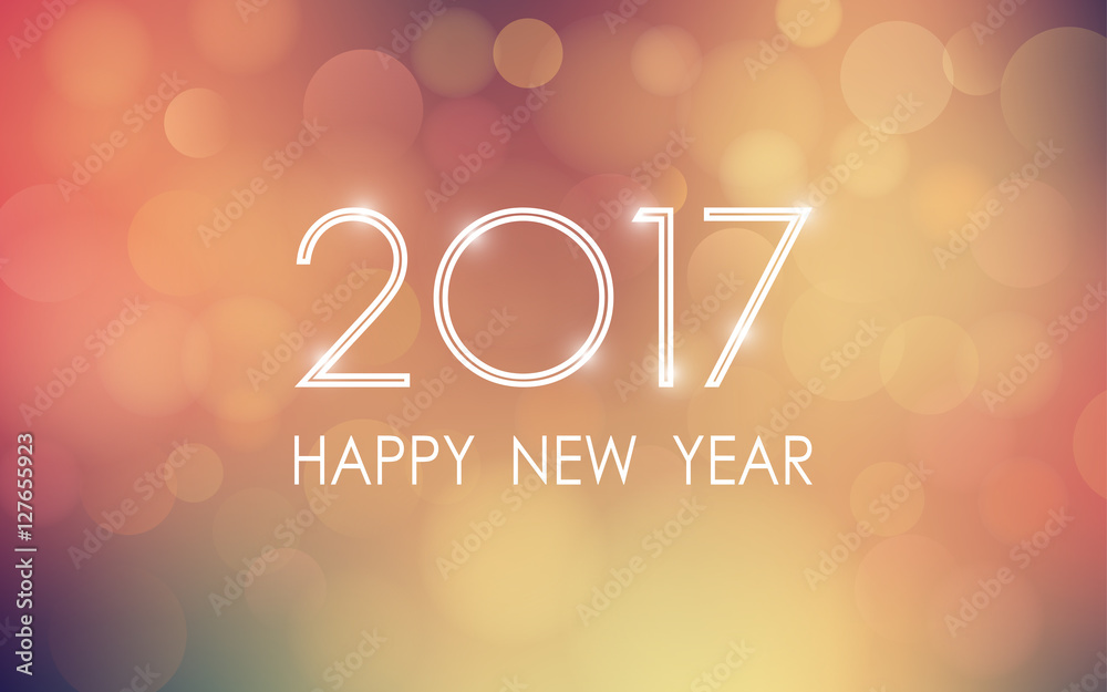 2017 happy new year fireworks night background Vector Image
