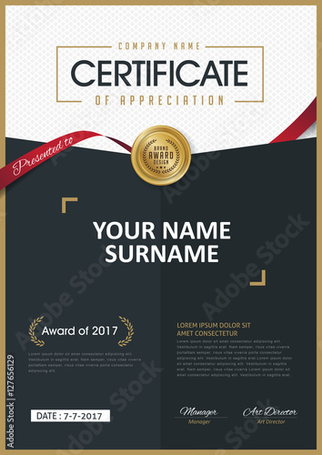 certificate template with Luxury golden elegant pattern,Vector illustration