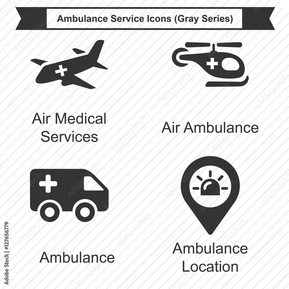 Ambulance Service Icons (Gray Series) Ambulance Service Icons (Gray Series)