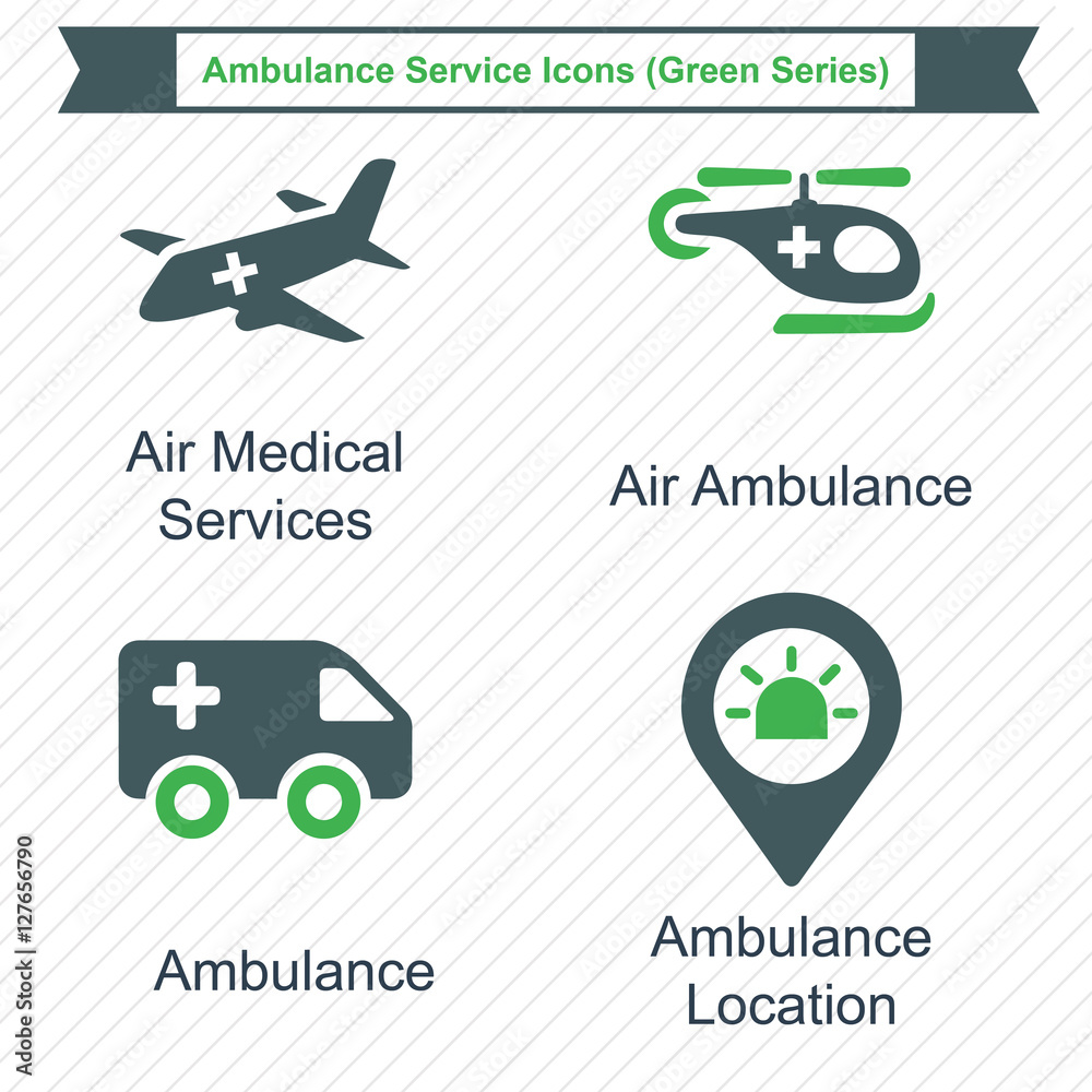 Ambulance Service Icons (Green Series)
