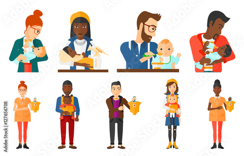 Vector set of maternity and parenthood.
