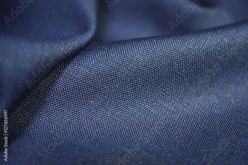 close up texture blue fabric of suit