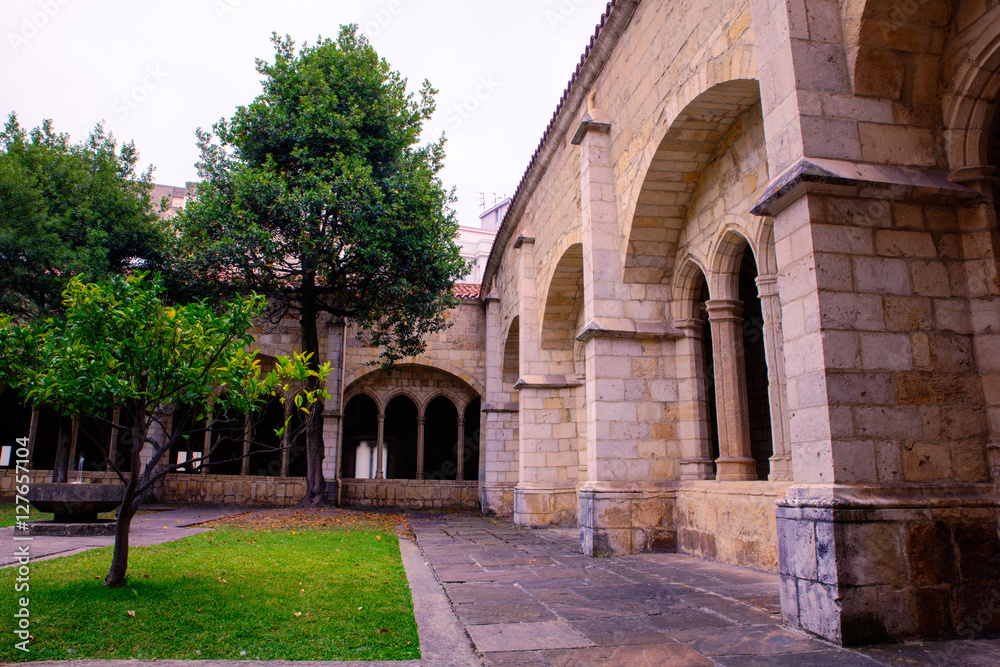 View of the Ghotic Cloister of the Santander cathedral