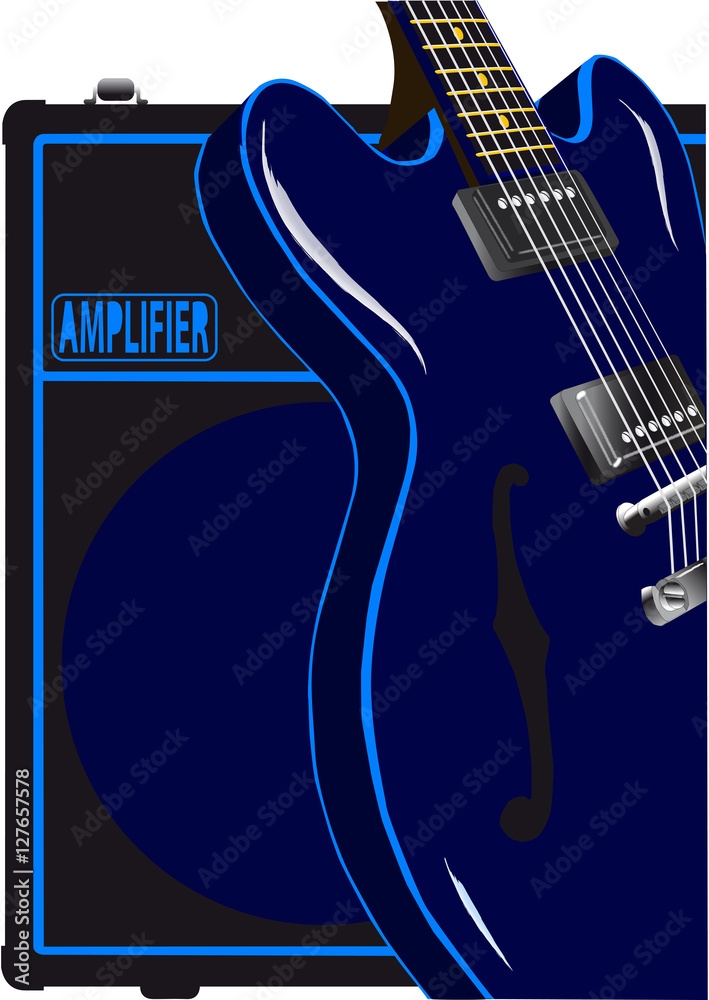 Fototapeta premium Blues Guitar And Amplifier