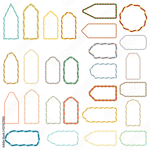 Set of blank labels to happy christmas and new year