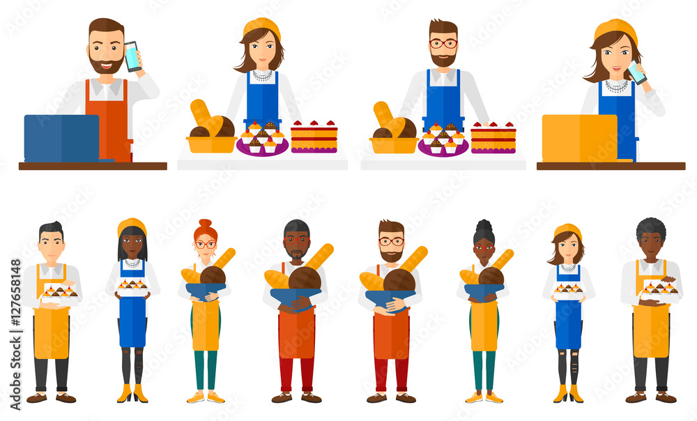 Vector set of business characters.