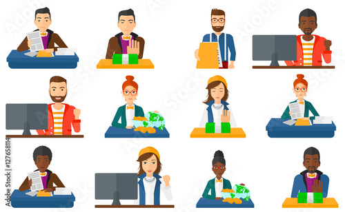 Vector set of business characters.