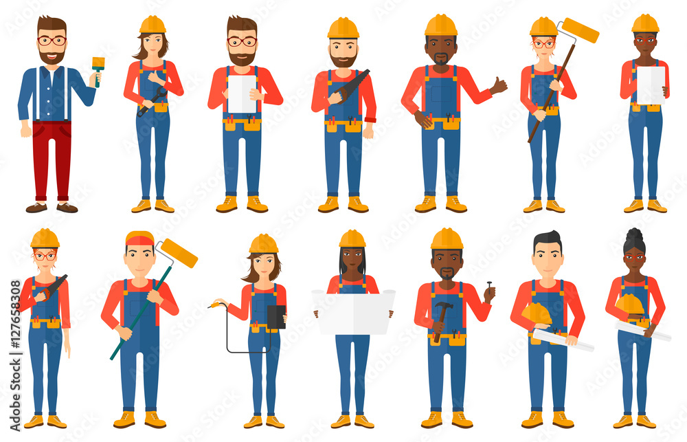 Vector set of constructors and builders characters