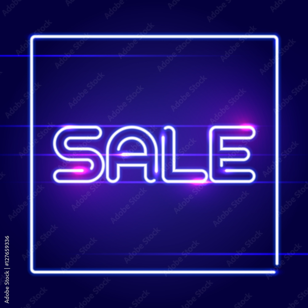 Sale white neon electric letters. Vector Advertising design. Sale white neon electric letters. Vector Advertising design.