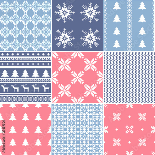 Set of Christmas patterns