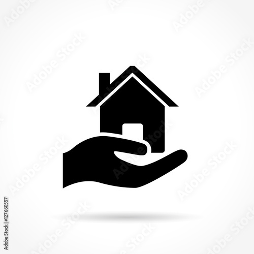 Home in hand icon