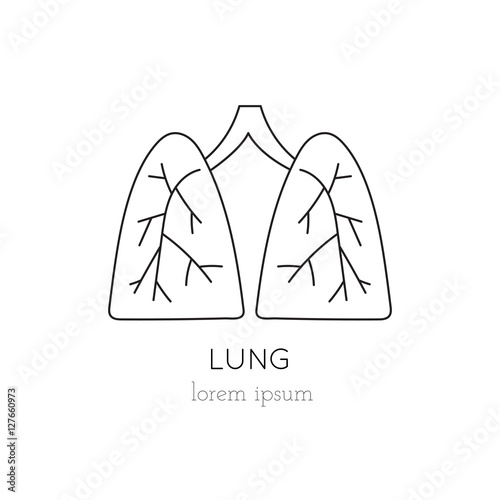Lung line icon