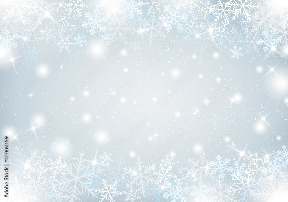 Winter background with snow and snowflakes Vector Winter background with snow and snowflakes Vector