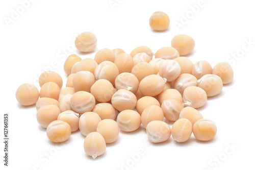 yellow peas isolated on white background