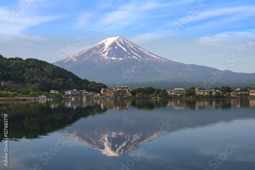 Reflection of Mt Fuji at lake Kawaguchiko