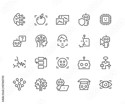 Line Artificial Intelligence Icons