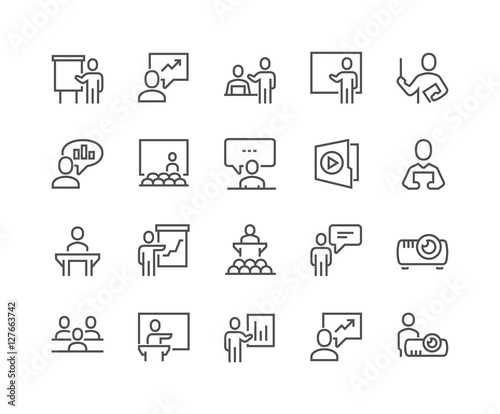 Line Business Presentation Icons