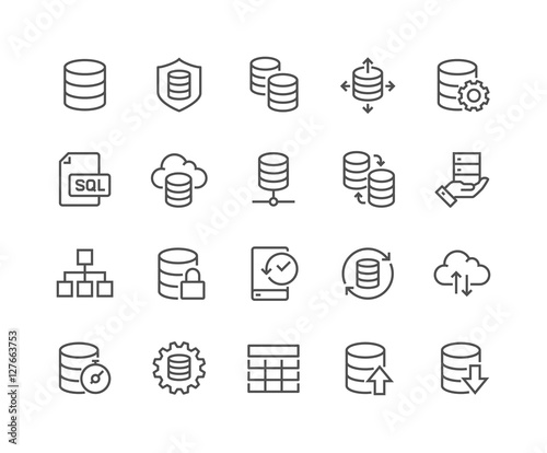Line Database Icons