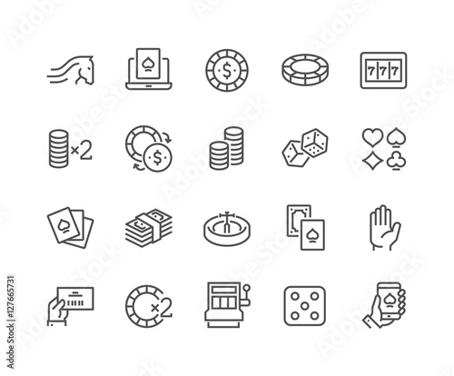 Line Gambling Icons