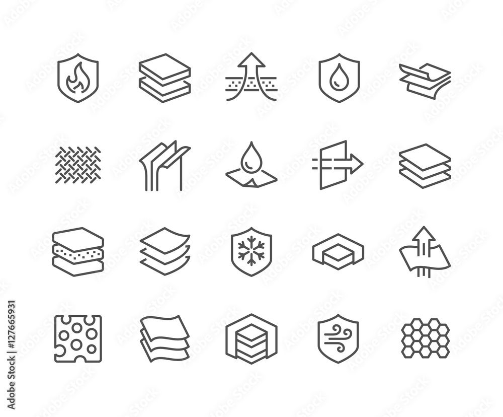 Line Layered Material Icons