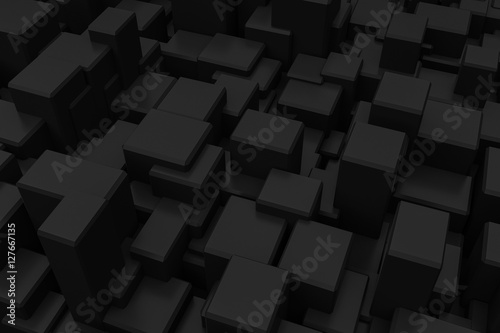 abstract black box random position background 3d rendering