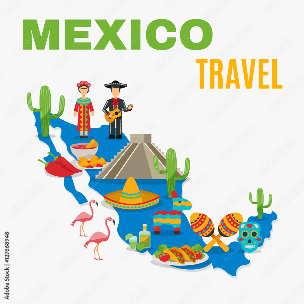 Fototapeta premium Map Mexico Background