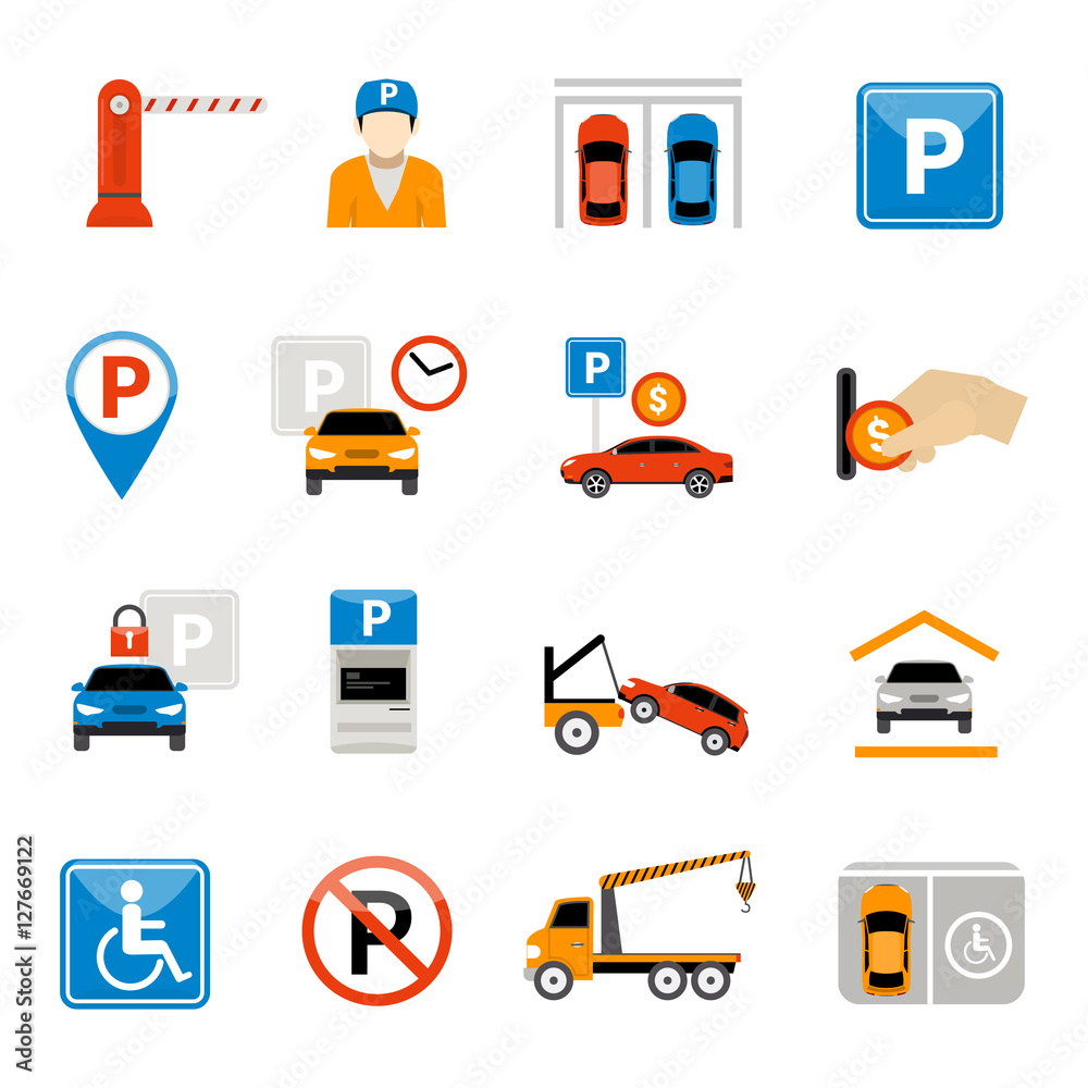 Parking Icons Set Parking Icons Set