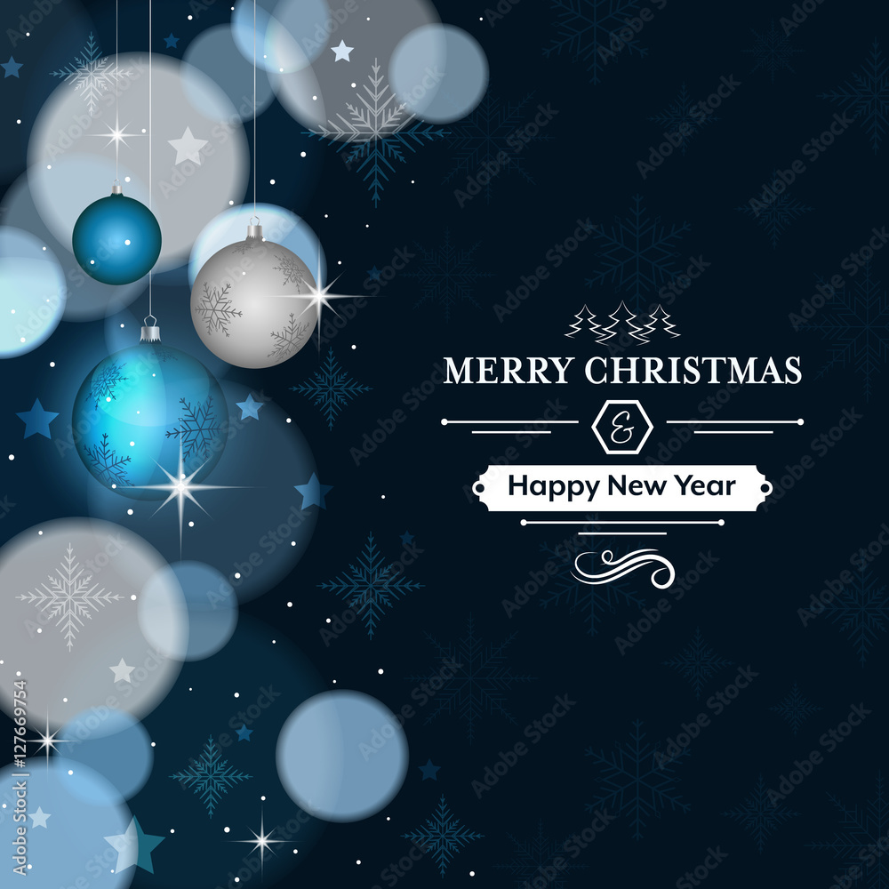 Merry Christmas and Happy New Year greeting card. Merry Christmas and Happy New Year greeting card.