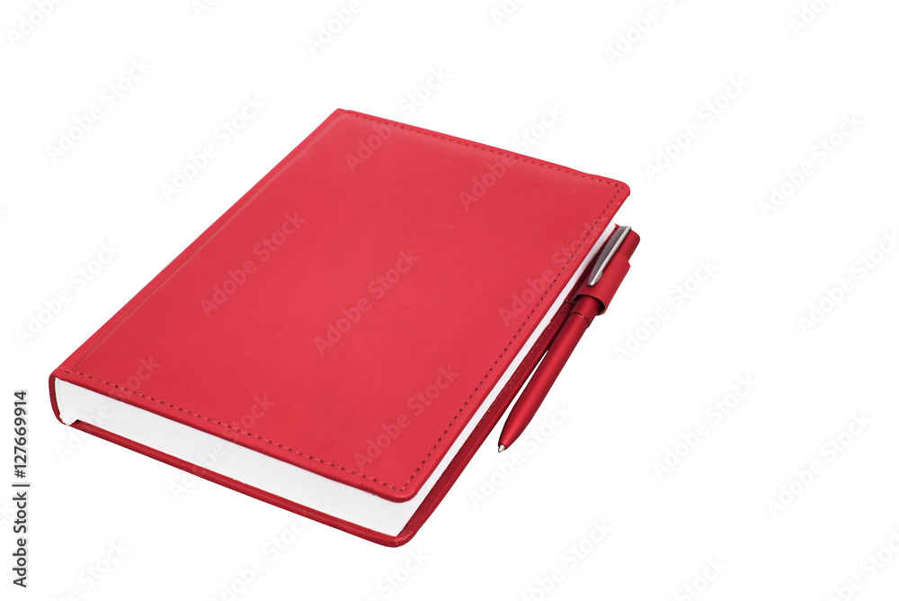 Notepad, pen on a white background Notepad, pen on a white background