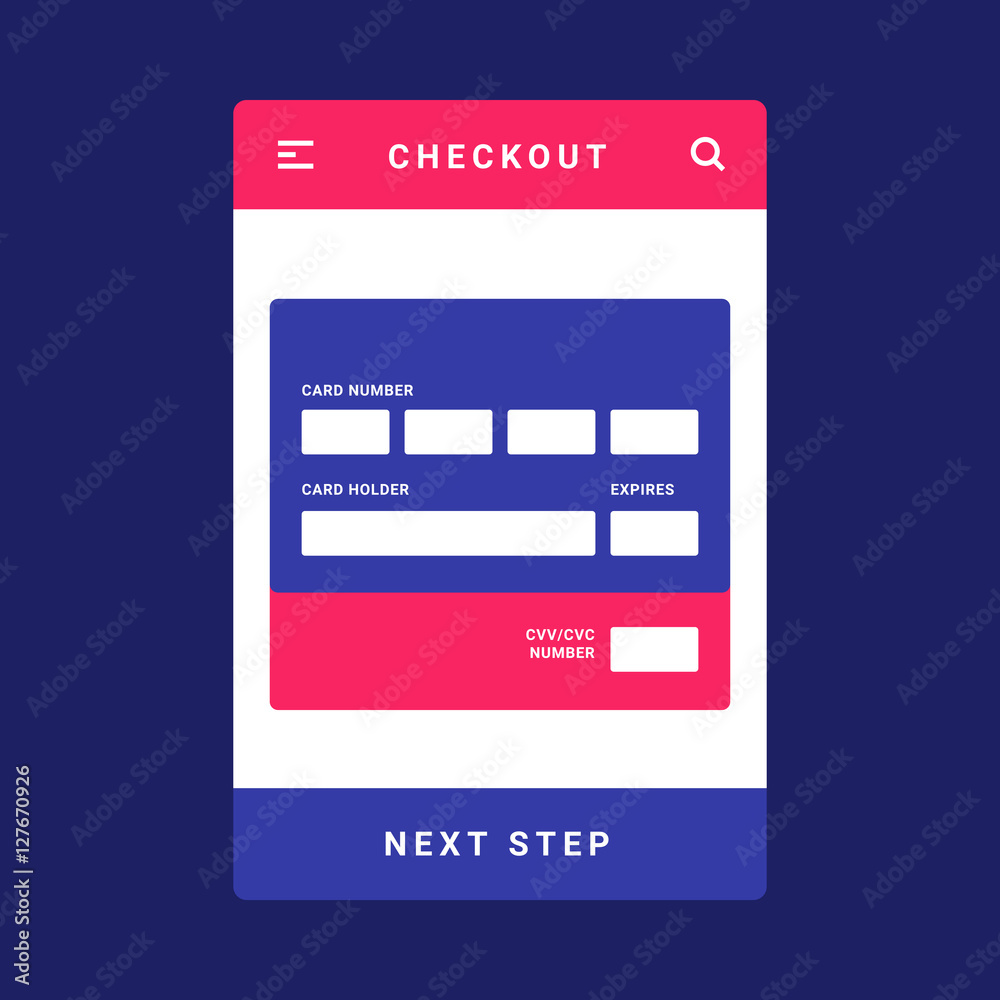 Check Out Gui UI, UX and GUI template layout for Mobile Apps. Mobile bank card ...