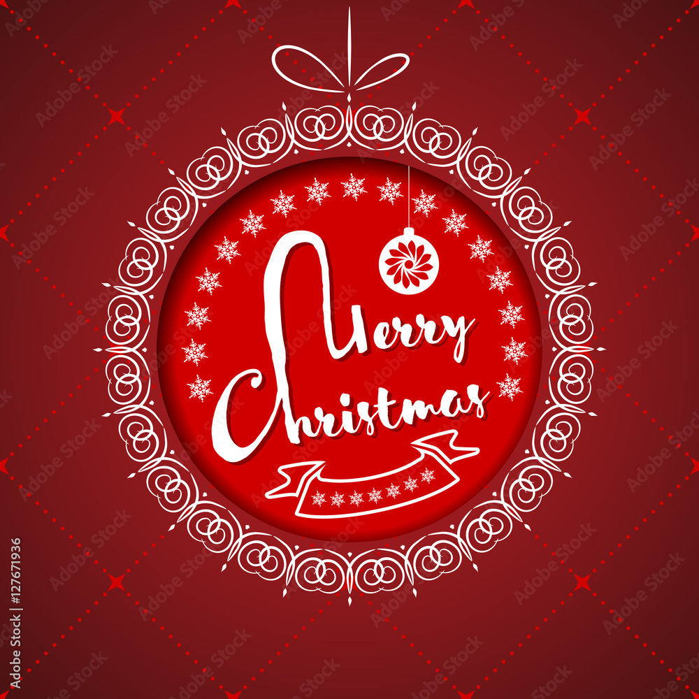 Obraz premium Christmas Greeting Card. Merry Christmas lettering